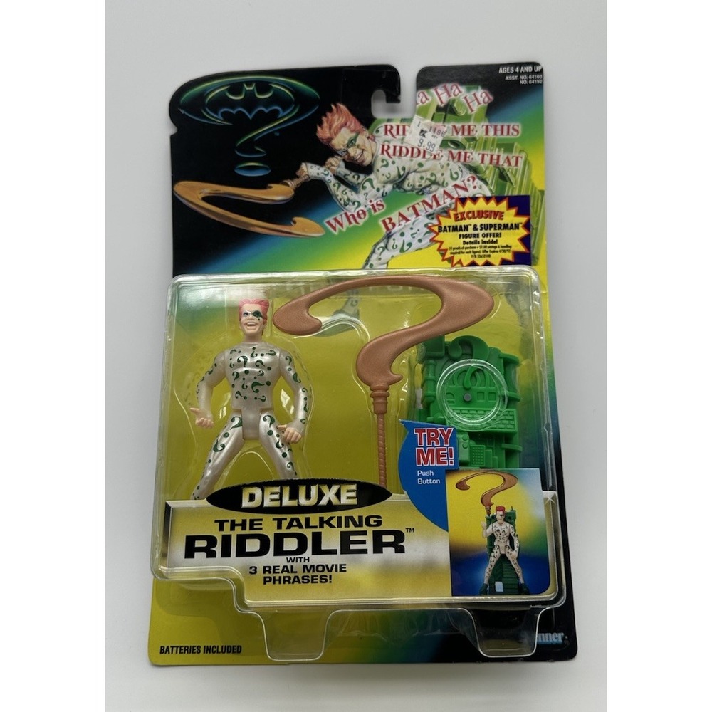 1995 KENNER BATMAN FOREVER DELUXE TALKING RIDDLER 64192 FIGURE NEW